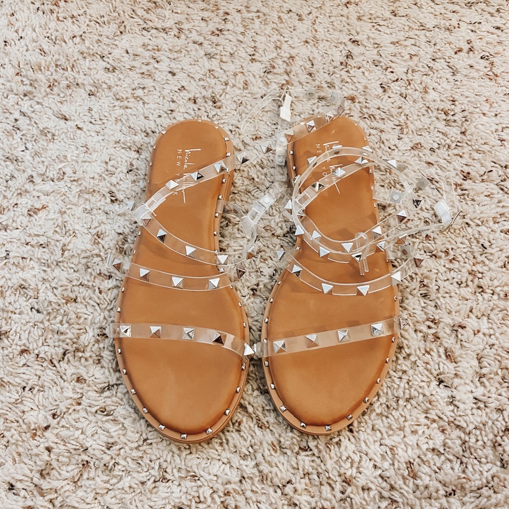 Nicole Miller Clear Wrap Gladiator Sandal